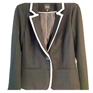 XOXO Black Skirt Suit with White Trim